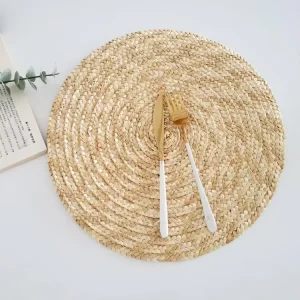 Custom Boho Place Mats Round Woven Placemats Braided Seagrass Placemat for Dining Table