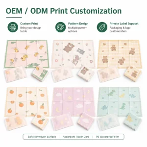 Custom Box Packaging Disposable Kids Placemat 40cm Width Printed Food Grade Table Mat Anti Slip for Baby Travel Made China