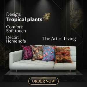 Custom Brightly Colored Printing Soft Velvet Pillow Covers for Home Decorative Cushion Covers Set