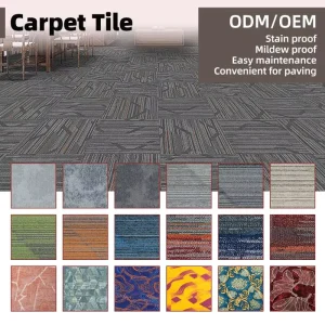 Custom Carpet Tile Flooring Printed Modular Tiles for Branded Office Spaces and Modern Interior Decor
