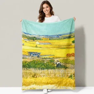 Custom Cartoon Art Print Soft Throw Blanket 100% Polyester Waterproof Eco Friendly European American Style for Living Room Decor