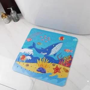 Custom Cartoon PVC Safety Bathroom Anti Slip Bath Mat Square Suction Bathtub Shower Mats Machine Made