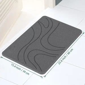 Custom Carve Pattern Luxury Light Weight Absorbent Diatomite Stone Bath Mat for Shower Homes Hotels Baby Use