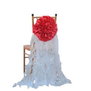 Custom Chair Sashes for Wedding Decoration Banquet Party Event Supplies Chair Cover Floral Bow Belt Streamers