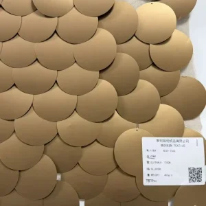 Custom Champagne Gold 60mm Big Round Lace Embroidery Sequin Knitted Fabric for Wedding Dresses Accessories Spice Girl Clothing