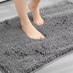 Custom Chenille Highly Absorbent Soft Washable Microfiber Non Slip Thick Door Bathroom Carpet Mat Pet Rug Mat