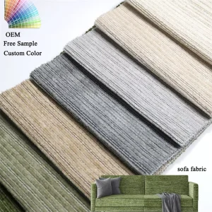 Custom Chenille Upholstery Fabric 100% Polyester Yarn Dyed Sofa Fabric Plain and Embossed Home Textile