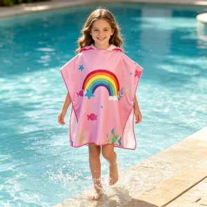 Custom Children’s Hoodie Beach Towel Poncho Quick Dry Soft High Absorbent Eco Friendly Animal Print Children’s Hooded Towel