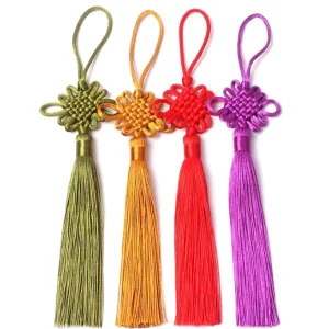 Custom Chinese Knot Tassel for Home Decoration Bookmarks Accessories in Polyester for Garments Curtains Home Textiles Cellphones