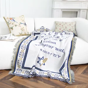 Custom Christian Bible Verse Woven Tapestry Throw Blanket Scripture Sofa Blanket Faith Home Decor