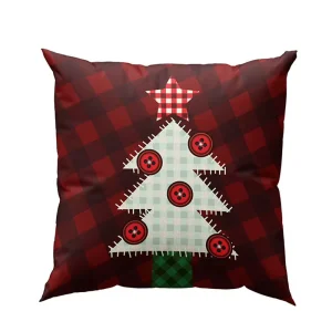 Custom Christmas Pattern Square Knitted Linen Polyester Cushion Cover Throw Pillow Removable Washable Home Decor Bedroom Couch