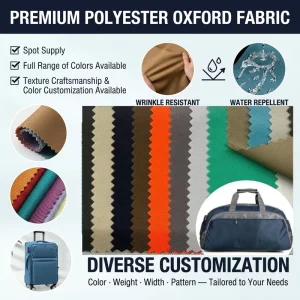 Custom Color 290D Twill Abrasion-Resistant Polyester Oxford Fabric for Handbags Backpacks Luggage Tents Home Textile