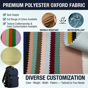 Custom Color 600D Matte Abrasion Resistant Polyester Waterproof Oxford Fabric for Handbags Backpacks Luggage Tents