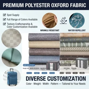 Custom Color 600D PE Coated Abrasion-Resistant Polyester Waterproof Oxford Fabric for Handbags Backpacks Luggage Tents