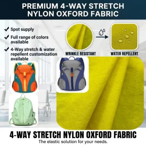 Custom Color 70D Four Side Elastic Nylon Waterproof Oxford Fabric for Handbags Backpacks Luggage Tents Outdoor Sportswear