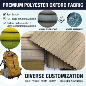 Custom Color 70D Two-Color Checkered Abrasion-Resistant Polyester Oxford Fabric for Handbags Backpacks Luggage Shoes