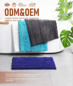 Custom Color Chenille Bath Mat Microfiber Soft Absorbent Non Slip Bathroom Rug Factory Direct Sample Support OEM Exporter
