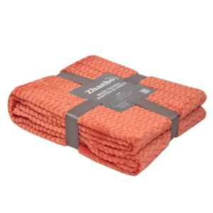 Custom Color Knitted Jacquard Flannel Blanket Super Soft Solid Fleece Throw for Couch Bed Gifting Supermarket OEM Factory