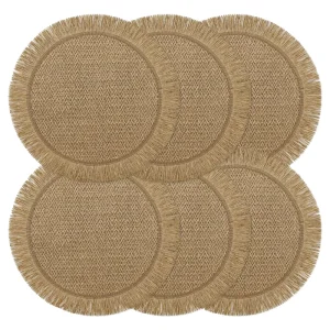 Custom Color Logo Eco Friendly Heat Resistant Modern Round Woven Dining Table Place Mats