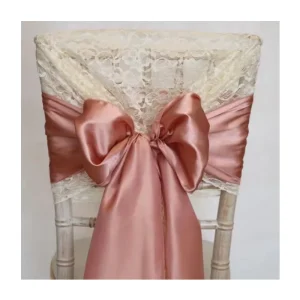 Custom Color Satin Chair Cover Sashes Wedding Decoration Chair Band for Banquet Folding Chairs