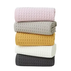 Custom Colorful 100% Cotton Fabric Face Hand Towel Set 70*140cm Waffle Bathroom Bath Towel Set for Hotel