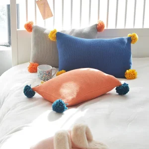 Custom Colorful Lumbar 100% Cotton Pillows Cozy Soft Cushions for Office and Home