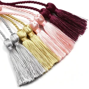 Custom Colorful Polyester Tassel Fringe Trim Shiny Tassel Decoration for Curtain Garment Sewing Bag DIY Craft