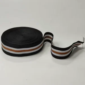 Custom Colorful Striped 100% Polyester Webbing High Density Woven Tape for Garment Trim and Hat Accessories