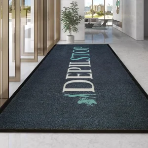 Custom Commercial Modern Washable Anti Slip Printed Logo Rubber Backed Polyester Door Mat