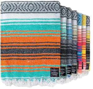 Custom Cotton Jacquard Woven Fringed Striped Boho Camping Blanket for Outdoor Beach Picnic Travel Yoga