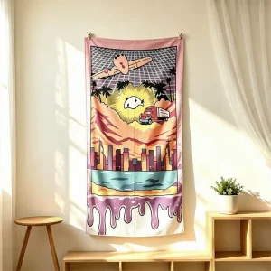 Custom Cotton Polyester Wall Tapestry & Creative Throw Blanket Towel Art Hanging for Bedroom Living Room Dorm Decor