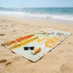 Custom Cotton Printed Terry Cut Beach Towel Personalized Pattern & Size for Beach Resort