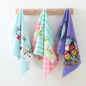 Custom Cotton Towel Ultra Absorbent Soft Reusable Hand Towels for Home Bathroom Kitchen Cleaning Cloth