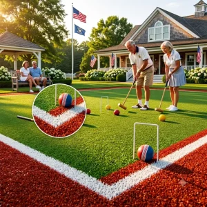 Custom Croquet Field Court Lawn Artificial Grass Turf Training Practice Outdoor Flooring Synthetic Turf Playground Carpet