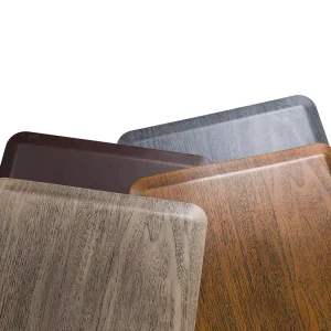 Custom Cross Border Anti Fatigue Modern Wood Grain PU Carpet Non Slip Home Door Foot Mat Machine Made Kitchen Area Rugs Sets