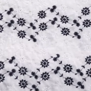 Custom Design 60 Cotton 40 Polyester Korean Flower Fabric Embroidery