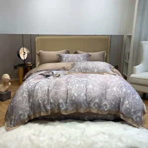 Custom Design 60s Printing Pattern Bedding Set 100% Tencel 4 Pcs Bedding Set Luxury Pillowcase