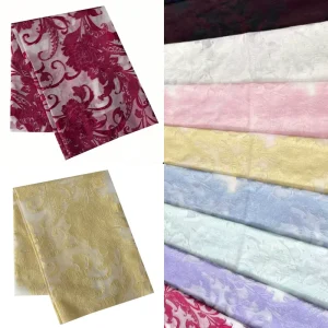 Custom Design 74gsm Floral Yarn Dyed Brocade Jacquard Fabric Lightweight Woven Texture for Party Dress