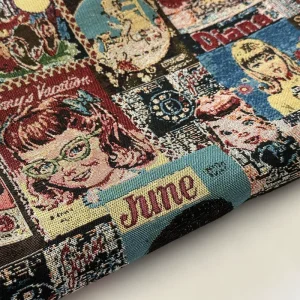 Custom Design Anime Pattern Jacquard Yarn Dyed Fabric Home Textiles Throw Blanket Pillow Bag