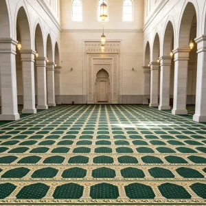 Custom Design Anti slip Large Mosque Carpet Machine Printed Worship Floor Mat Direct Manufacturer for Church Renovation