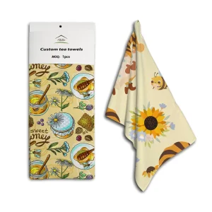 Custom Design Digital Printed Floral Pattern Reusable Eco-Friendly Quick-Dry Cotton Tea Towel Manufacturer OEM ODM Service
