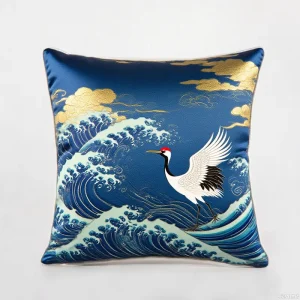 Custom Design Digital Printed Striped Cartoon Silk Throw Pillow Case High Quality 600TC Removable & Washable