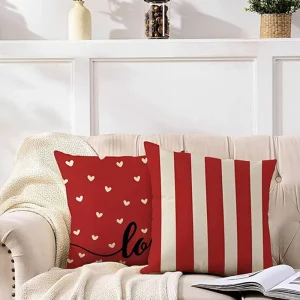 Custom Design Digital Printed Valentine Day Throw Pillow Cover 18×18 Anti Bacteria Washable Zipper Closure