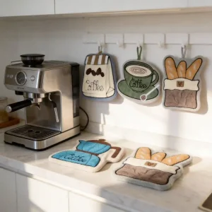 Custom Design Food Shape Hand Towel Thick Absorbent Reusable Kitchen Hand Towel for Coffee Shop Hotel Bathroom