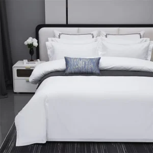 Custom Design Hotel Quality White 100% Cotton Twill Bedding Set Soft Linen Sheets and Cover for Weddings