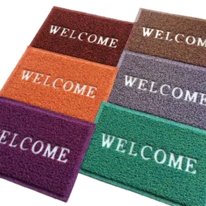 Custom Design Logo Spaghetti Welcome Coil Mat Outdoor Non Slip Door Mat Heavy Weight Entrance Floor Door Entrance Mat