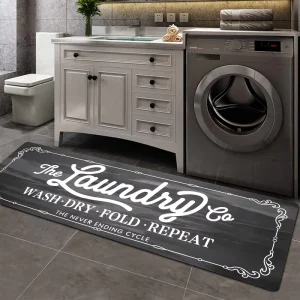 Custom Design Machine Washable Rubber Hallway Kitchen Rug Non Slip Laundry Runner Rug