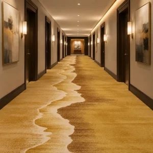 Custom Design Manufacturer Hotel Hallway Printed Nylon Carpet Eco Friendly Simple Soft Touch Tufted Wall to Wall Carpet