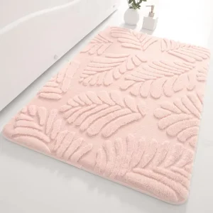 Custom Design Non Slip Microfiber Flower Bath Mat Soft Plush Fluffy Machine Washable Tufted Rug