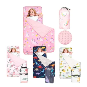 Custom Design Outdoor Winter Warm Soft Dinosaur Alpaca Patterned Plush Travel Wearable Sleeping Blanket for Children Nap